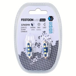 Festoon (SV8.5) 31mm 3 x 3030 LED  Bulbs White