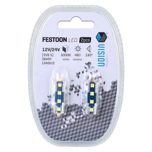 Festoon (SV8.5) 36mm 4 x 3030 LED  Bulbs White