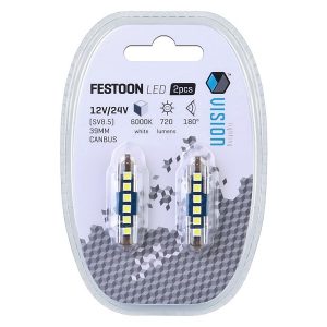 Festoon (SV8.5) 39mm 6 x 3030 LED  Bulbs White